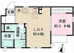 Ｌａ　ｖｉｔａ　ｒｉｃｃａ 1階1LDKの間取り