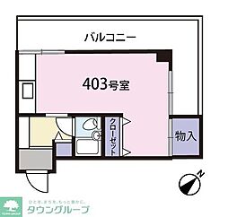 アパルトマンII 4階ワンルームの間取り