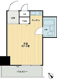 ライオンズマンション文京根津 10階ワンルームの間取り