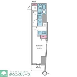 コンフォリア要町 8階ワンルームの間取り