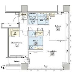 レジディアタワー上池袋（タワー棟） 8階2LDKの間取り