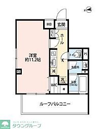 プレール・ドゥーク小竹向原 5階1Kの間取り