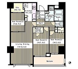 シティテラス目白　Ｃテラス 16階3LDKの間取り