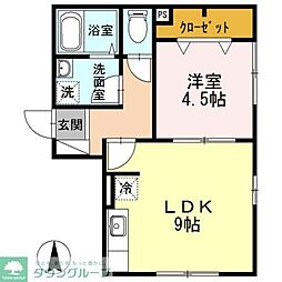 ハイムクライスI 1階1LDKの間取り