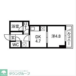 TRADIS大塚 4階1DKの間取り