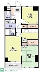 アドバンス江古田 9階2LDKの間取り