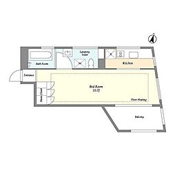 Ｔｒｅｆｏｒｍ 3階ワンルームの間取り