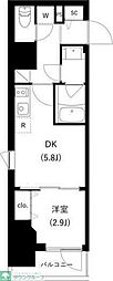 WHARF駒込 1DKの間取図画像