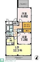 トリアード 2LDKの間取図画像