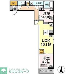 セレスティア小茂根 2LDKの間取図画像