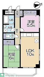 第2宝田ビル 2LDKの間取図画像