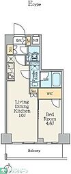 クレストコート中板橋 1LDKの間取図画像