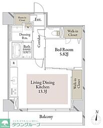 スカイテラス南大塚 1LDKの間取図画像