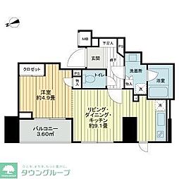 キュスティーヌ18目白学園通り 1LDKの間取図画像