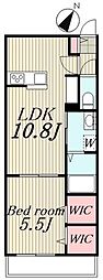 メゾンユタカ 1LDKの間取図画像