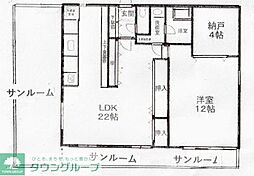 タウンハイツ629 1SLDKの間取図画像