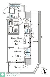 パークアクシス大塚ステーションゲートタワー 1LDKの間取図画像