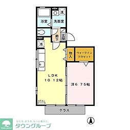 アルカンシェル 1階1LDKの間取り