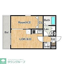 ジーメゾン柏西原 1階1LDKの間取り