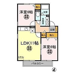 Pear Field ABC 2階2LDKの間取り