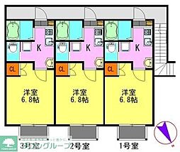 アーバンヒルズ柏 1階1Kの間取り