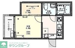KEIAI RESIDENCE 五香 2階1Kの間取り