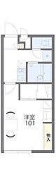 レオパレス沼南III 3階1Kの間取り