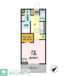 フェリーチェおおたかの森II 1階1Kの間取り