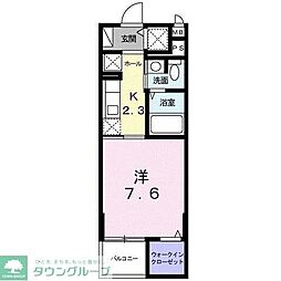 アベニールヒルズ 3階1Kの間取り