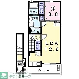 ルピナス 2階1LDKの間取り