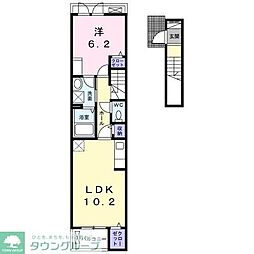 キーファー・リーフ 2階1LDKの間取り