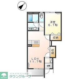 サンマルサン　Ａ 1階1LDKの間取り