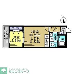 ＢＨ新松戸II 1階1LDKの間取り