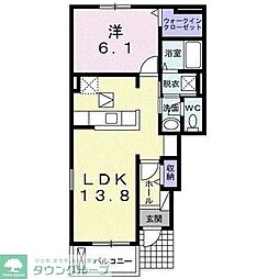 コージーレジデンスI 1階1LDKの間取り