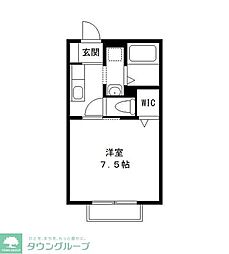 グランシャリオ 2階1Kの間取り