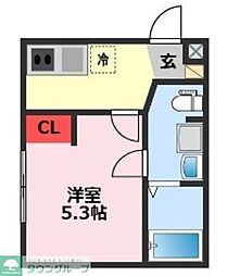 COZY　NOOK 3階1Kの間取り
