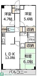 木崎台マンション 3LDKの間取図画像