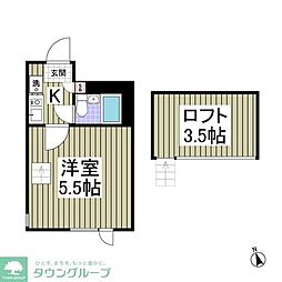 ジュネパレス柏第49 1Kの間取図画像