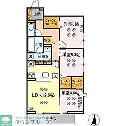 ローテ ベルク 3LDKの間取図画像