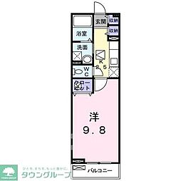 アヴニールK 1Kの間取図画像