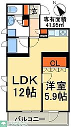 プロヴェールレジデンス 1LDKの間取図画像