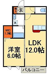 ヴェルドミール 1LDKの間取図画像