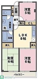 グレース六実 3LDKの間取図画像