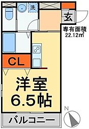 ネクスタージュ新松戸 ワンルームの間取図画像