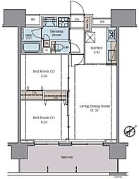 ラグゼナ流山おおたかの森 2LDKの間取図画像
