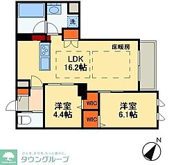Victoire南流山 2LDKの間取図画像