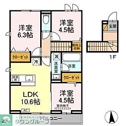リッシュセゾン E 3LDKの間取図画像