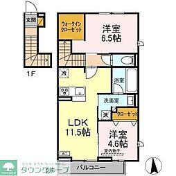 リッシュセゾン O 2LDKの間取図画像