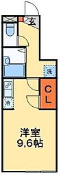 スプリングフォレスト 1Kの間取図画像