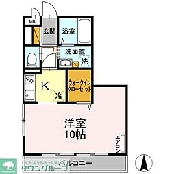 アルファタウン天王台A 1Kの間取図画像